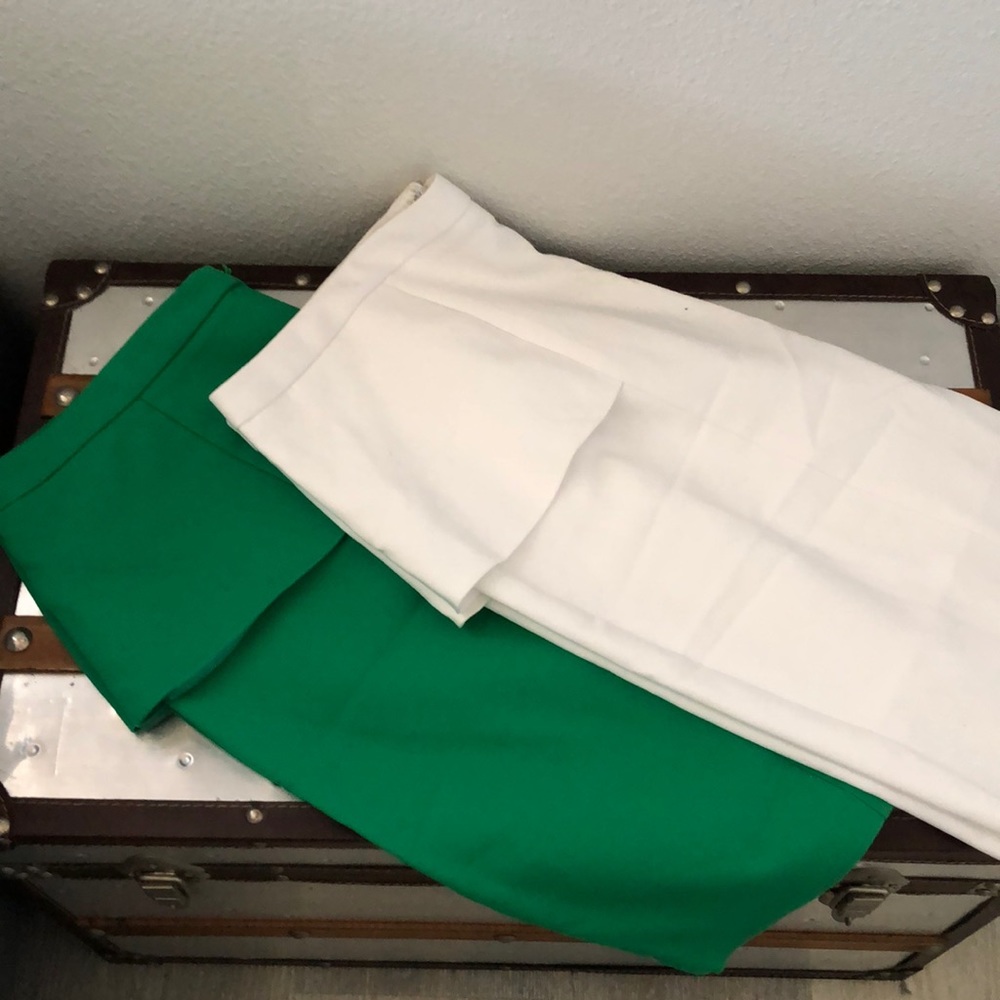 White and Green Women’s Pencil Skirts - Classic Workwear